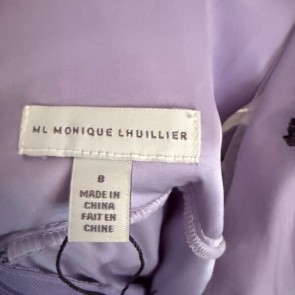 MONIQUE LHUILLIER Floral-design Embroidered Tulle Maxi Dress In Lilac - Picture 4 of 4